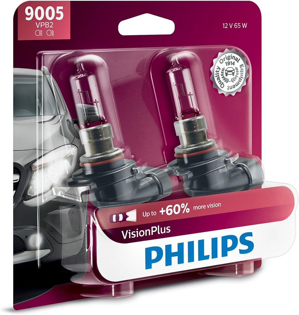 Image of Philips Vision Plus - Brightest 9005 Halogen headlight