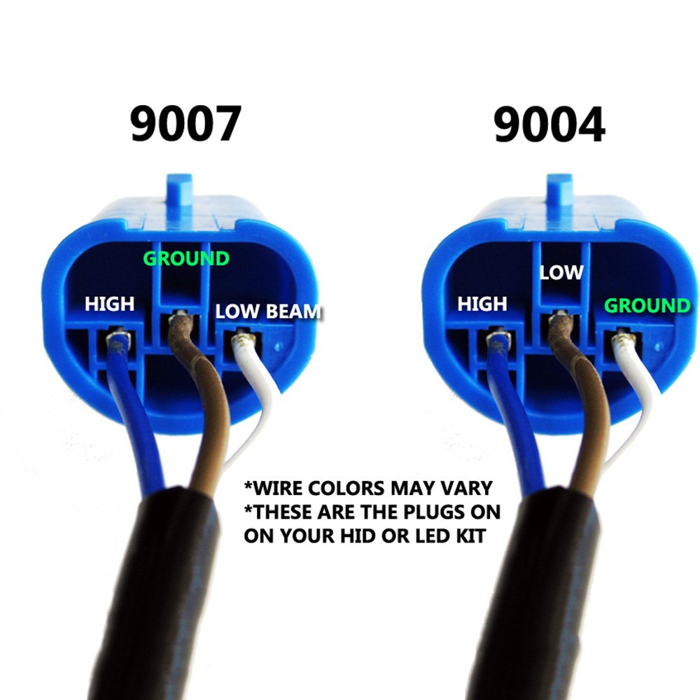 9004 vs 9007 Headlight Bulb Wiring difference